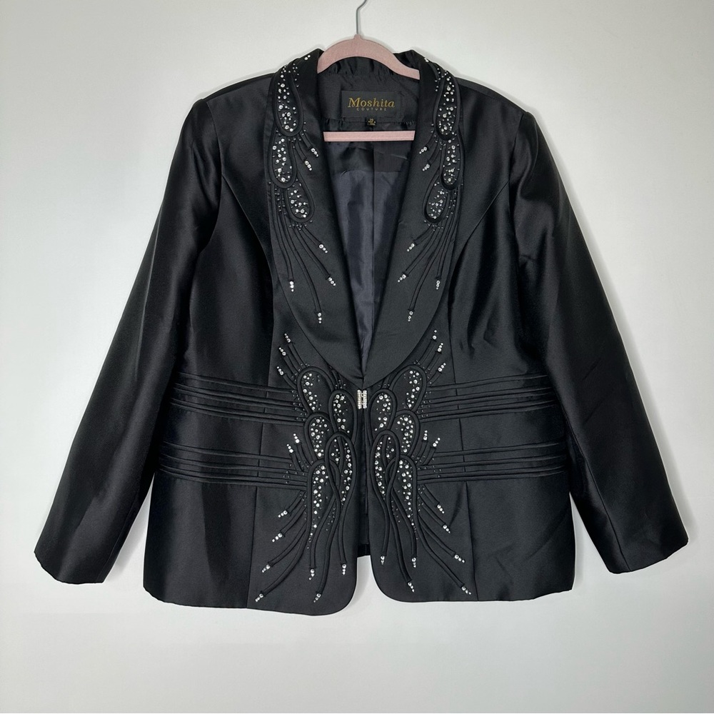 Moshita black embellished blazer jacket - Picture 12 of 14